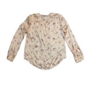 Joie Heart Mintee Silk Button-Front Blouse in Frappe